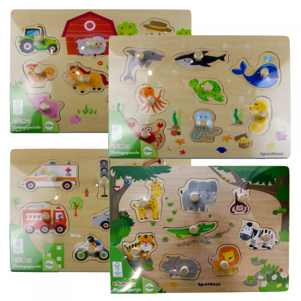 SpielMaus Holz Einlegepuzzle 7-10 Teile